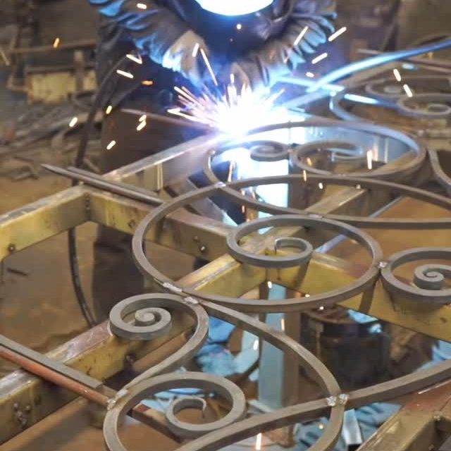 Steel fabrication in progress at The Classic Forge workshop